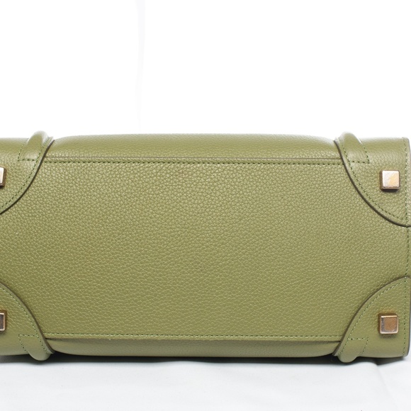Luggage Micro Olive Green Calfskin Leather Tote - Picture 4 of 12